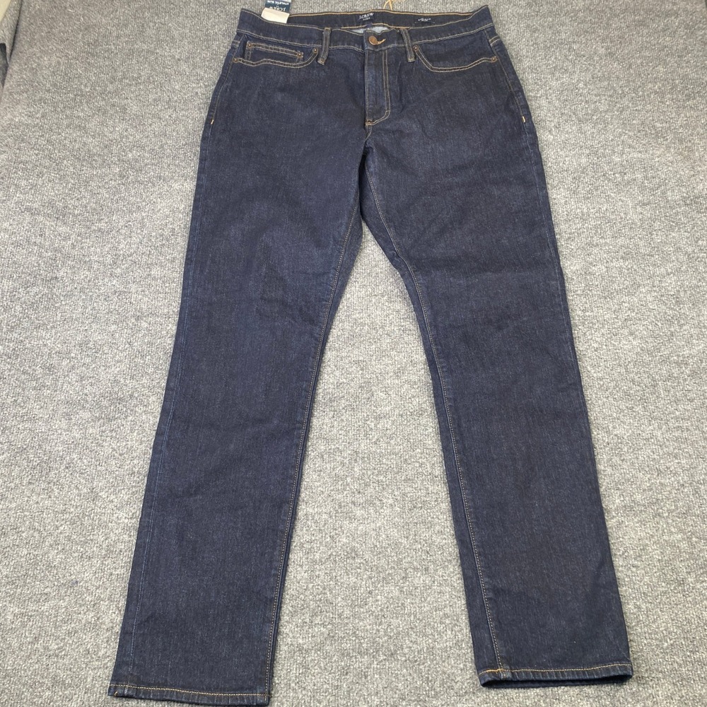J.Crew Athletic Slim Signature Flex Jeans Dark Wash Blue Denim Mens 33x32 NEW